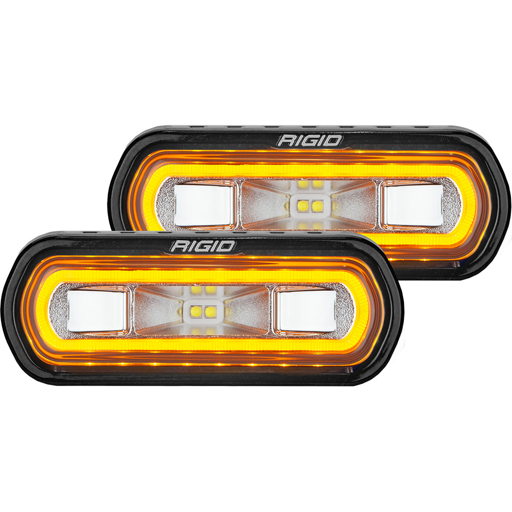 RIGID Industries SRL Series Surface Mount Spreader Light Black Housing Amber Halo 53123
